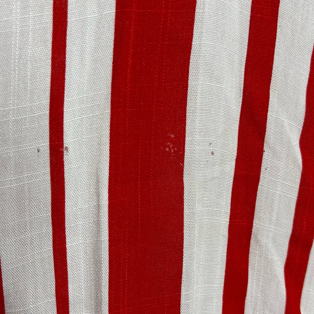 Umgee Red and White Vertical Stripes Vintage Vibe Lightweight Dress Swim Coverup - Picture 7 of 8